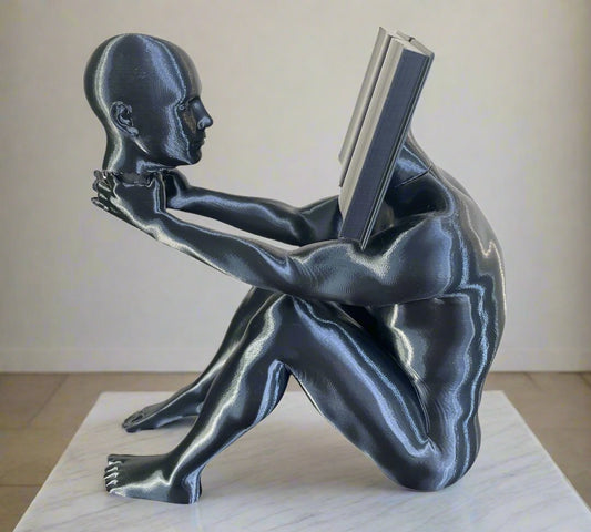 Abstract Man Reading a book sculpture - Divine 3d Elegance Divine 3d Elegance